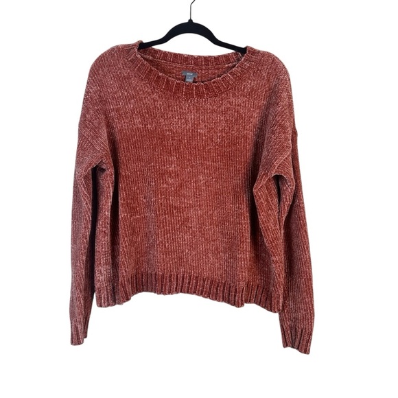 Aerie Burnt Orange Crochet Soft Fuzzy Sweater Size Medium - Picture 1 of 7